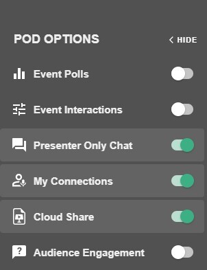 pod options