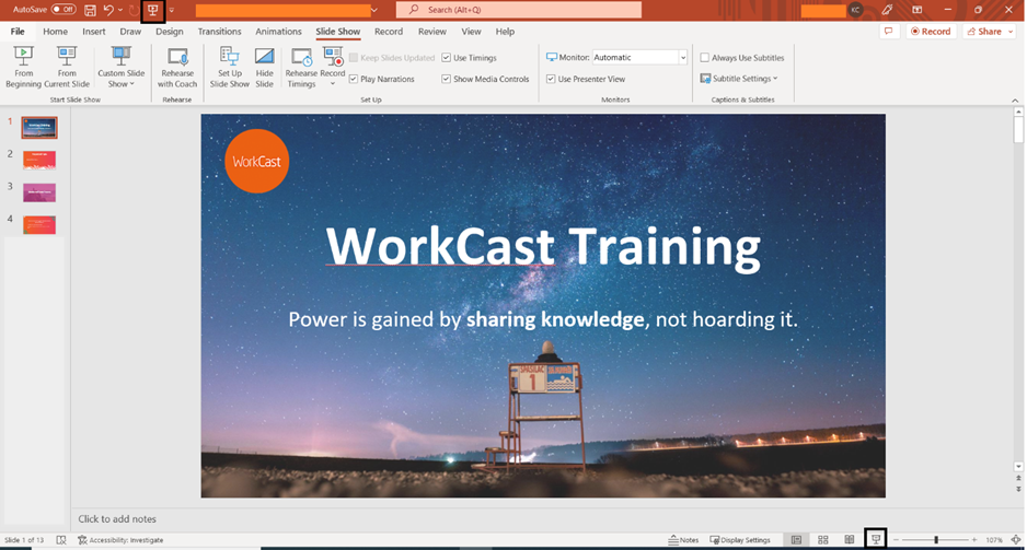 powerpoint presentation on one screen only